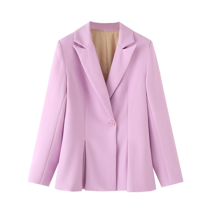 Damen nan taillierter Blazer mit Kellerfalten und Ein-Knopf-Verschluss Echo Archiv