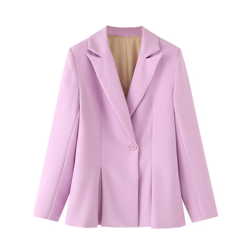 Damen nan taillierter Blazer mit Kellerfalten und Ein-Knopf-Verschluss Echo Archiv