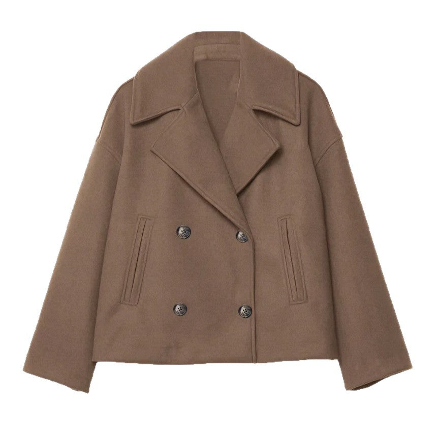 Damen Modische Kurzjacke mit doppelter Knopfleiste – Célinea