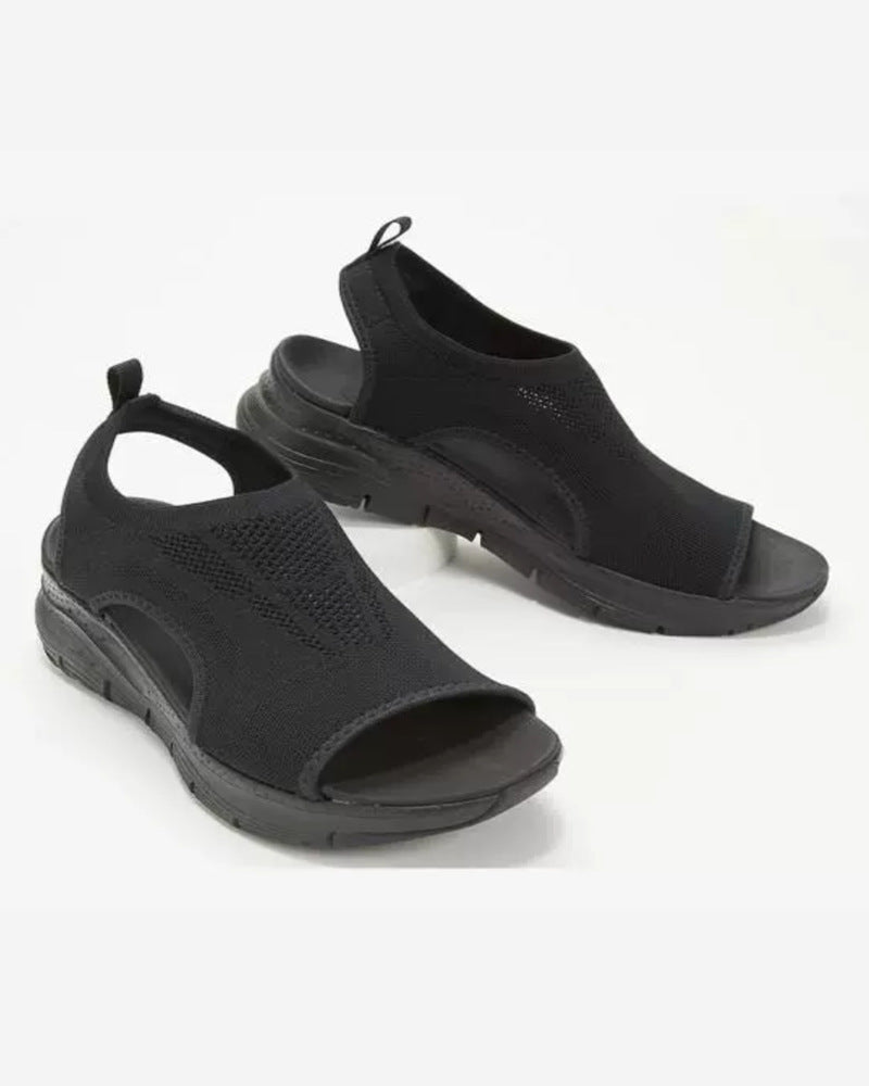 Damen Komfortable Sandaletten mit atmungsaktiver Strickoberfläche und ergonomischem Fußbett Echoarchiv