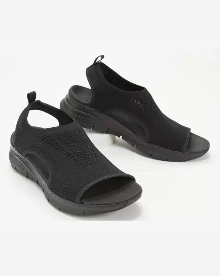 Damen Komfortable Sandaletten mit atmungsaktiver Strickoberfläche und ergonomischem Fußbett Echoarchiv