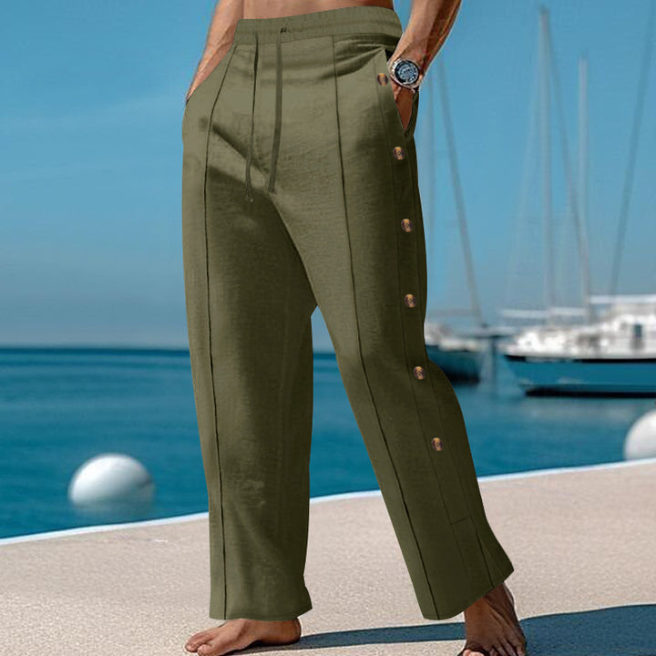Herren elegante Sommerhose mit seitlichen Knöpfen Echoarchiv