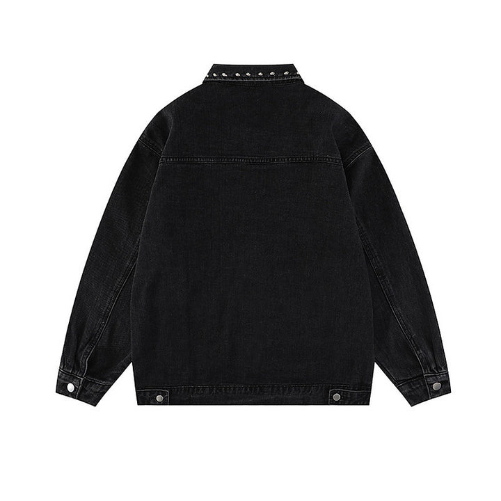 Herren Designer Jeansjacke mit Nieten Echoarchiv