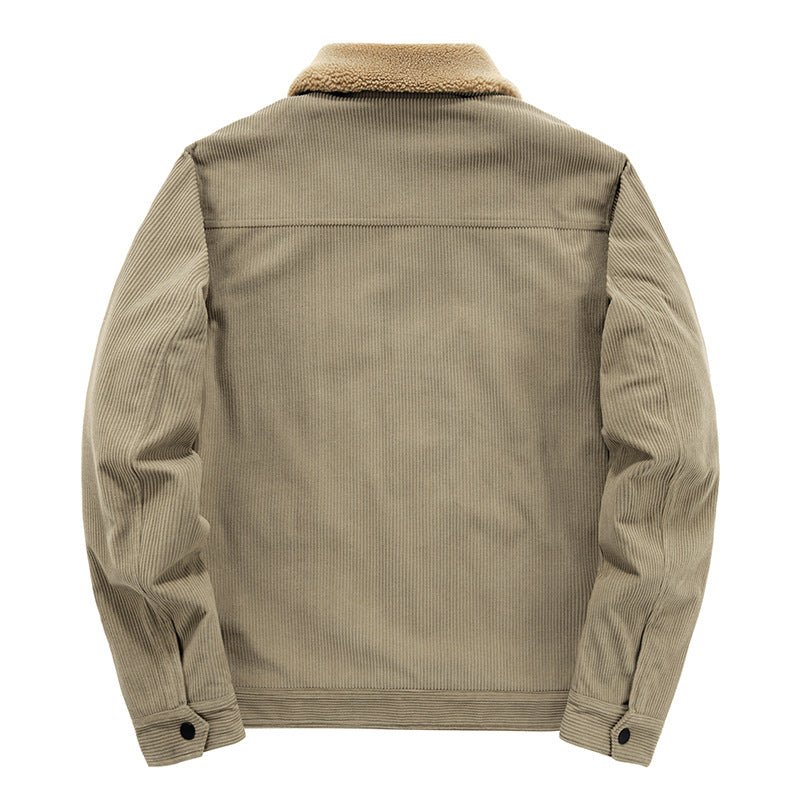 Herren Lässige Cordjacke mit hochwertigem Teddyfutter Echo Archiv