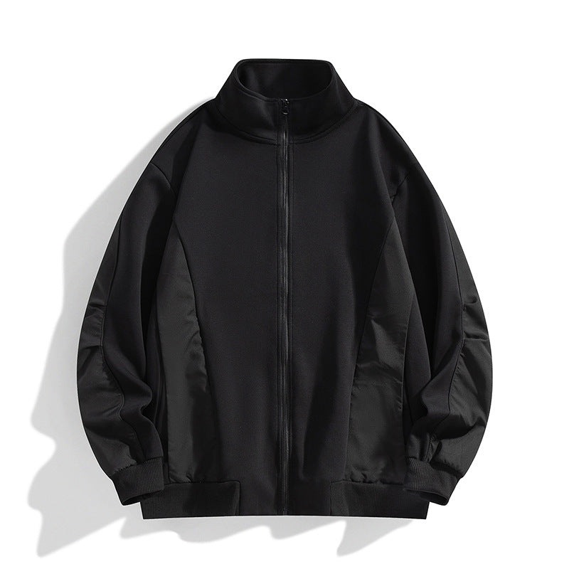 Herren Boxy-Performance-Zipjacke mit hohem Stehkragen, Paneelnähten & windabweisender Struktur Echoarchiv