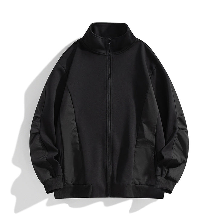 Herren Boxy-Performance-Zipjacke mit hohem Stehkragen, Paneelnähten & windabweisender Struktur Echoarchiv