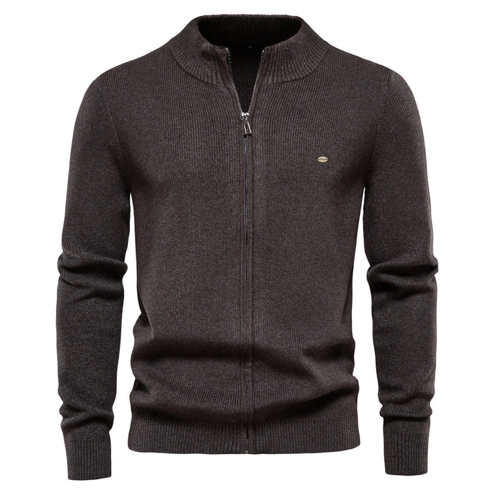 Herren Strickjacke mit modischem Stehkragen und Reißverschluss Echoarchiv