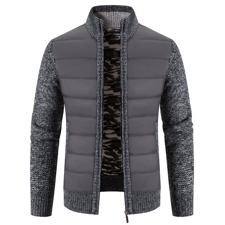 Herren hybride Steppjacke mit modischem Strickdesign Echoarchiv