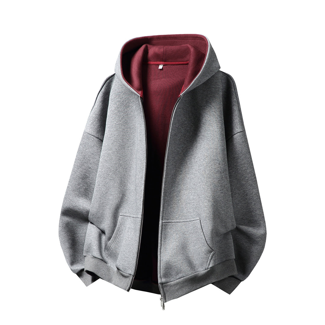 Unisex Oversize-Kapuzenjacke mit kontrastiertem Innenfutter und tiefer Kängurutasche Echo Archiv