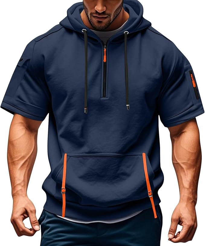 Herren Freizeit Hoodie mit modernen Reißverschlusstaschen Echoarchiv