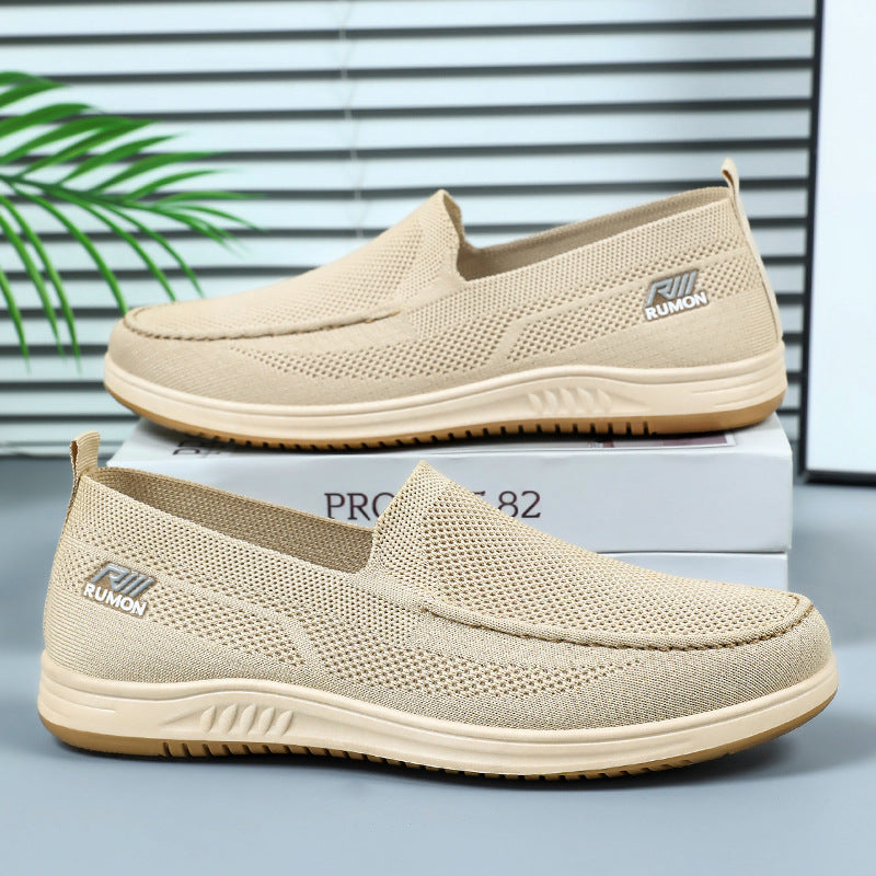 Herren nan leichtgewichtiger Mesh-Mokassin-Slipper mit nahtlosem Strickoberteil, Memory-Komforteinlage und rutschfester Flexsohle Echo Archiv