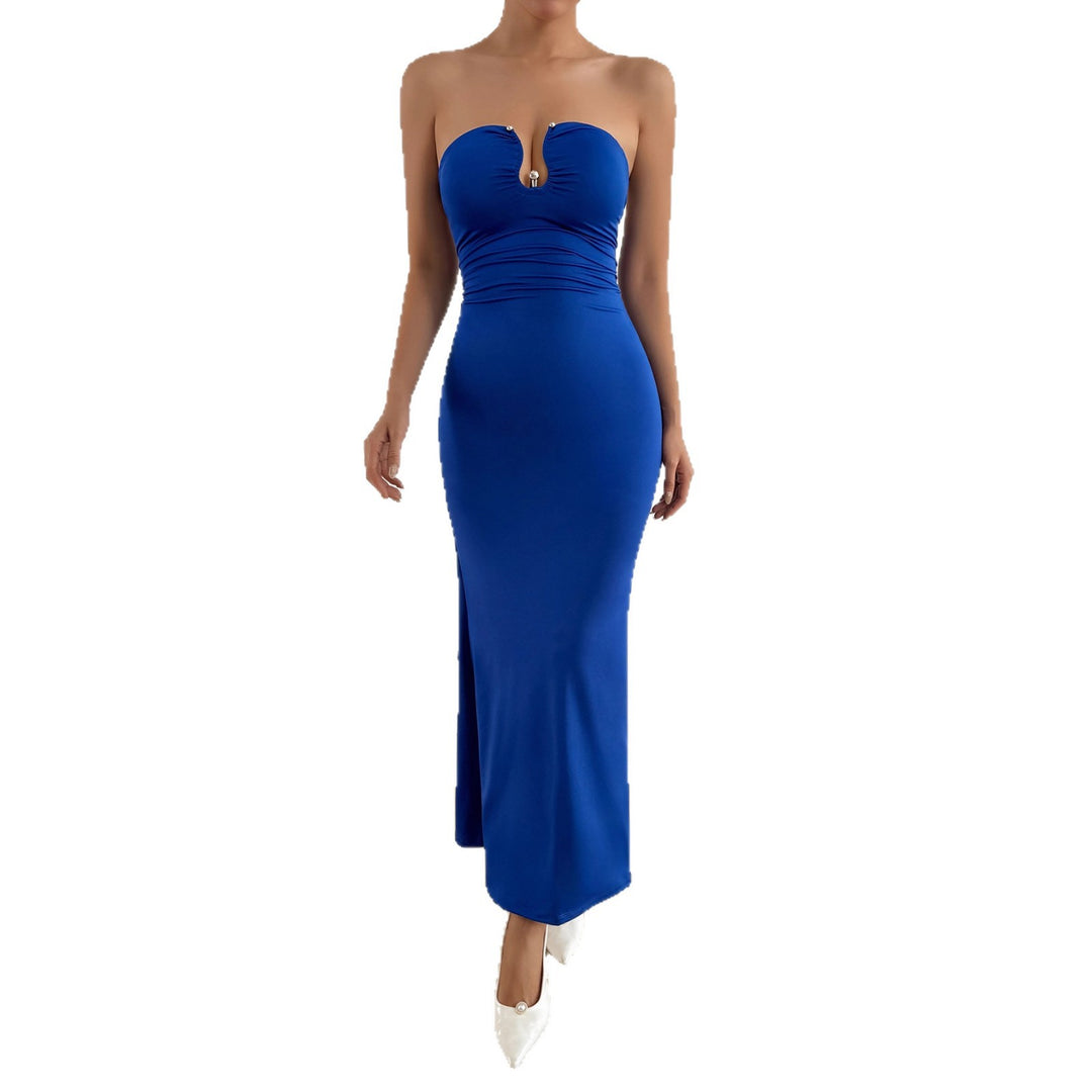 Damen Elegantes trägerloses Maxikleid mit raffiniertem Schlüssel-Ausschnitt und figurformendem Schnitt Echo Archiv