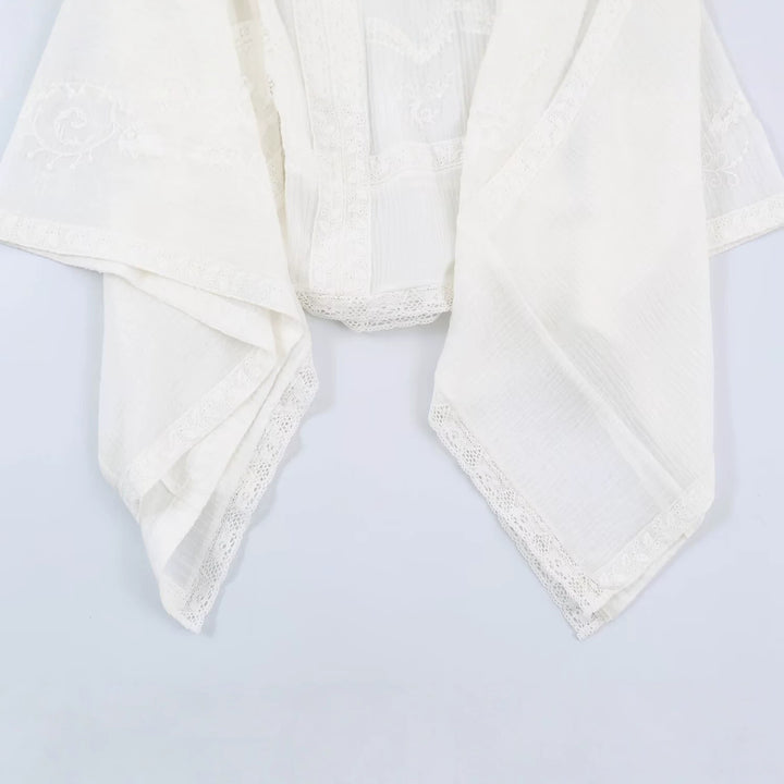 Damen Bestickter Kaftan‑Kimono mit V‑Ausschnitt und fließender Poncho‑Silhouette Echo Archiv