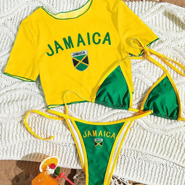 Damen Sportlicher Bikini mit transparentem Oberteil Echo Archiv