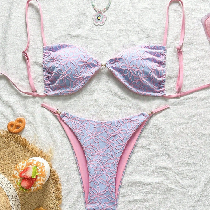 Damen attraktiver Blumenmuster-Bikini Echo Archiv