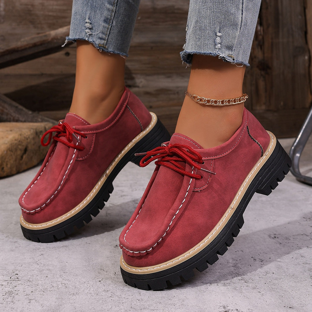 Damen Chunky-Mokassin-Loafer mit profilierter Gummisohle Echoarchiv