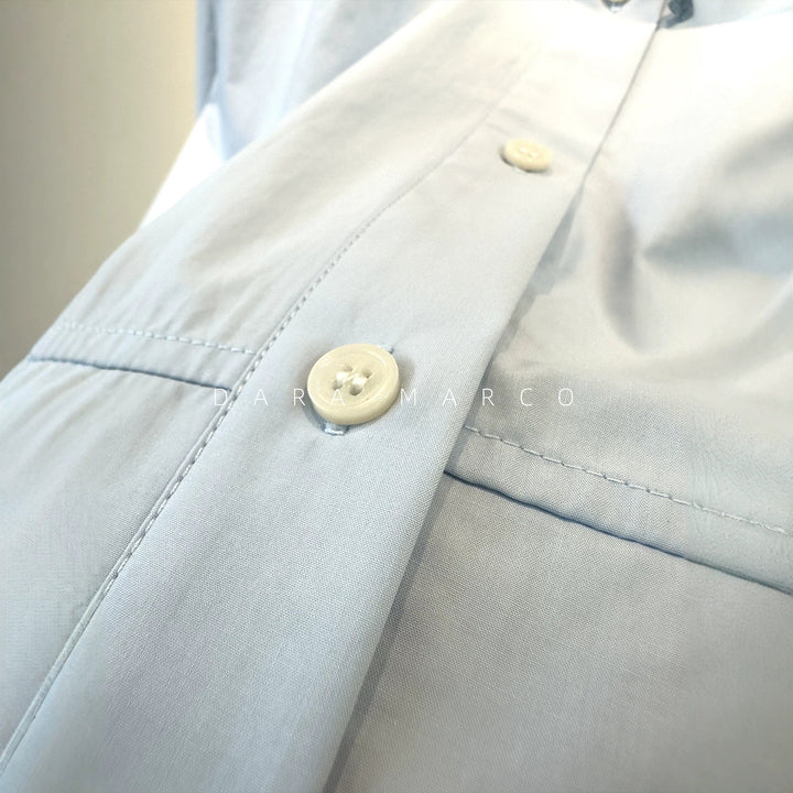 Damen Stylisches Kapuzenhemd mit Knöpfen Echoarchiv