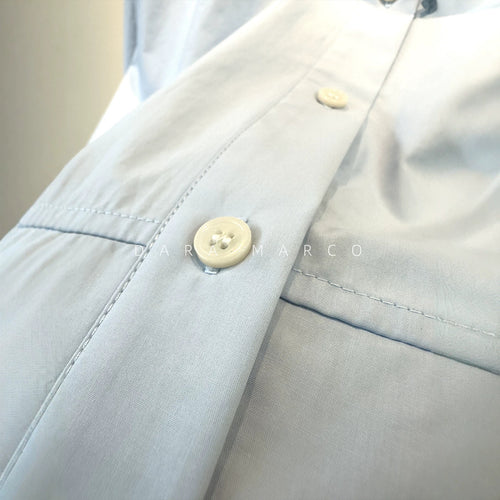 Damen Stylisches Kapuzenhemd mit Knöpfen Echoarchiv