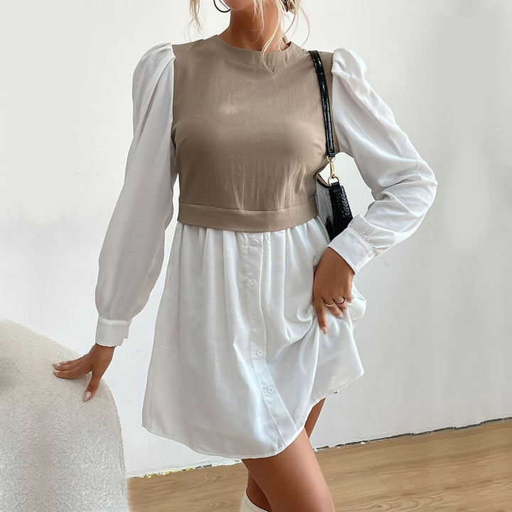 Damen Hemdblusenkleid mit Puffärmeln Echo Archiv
