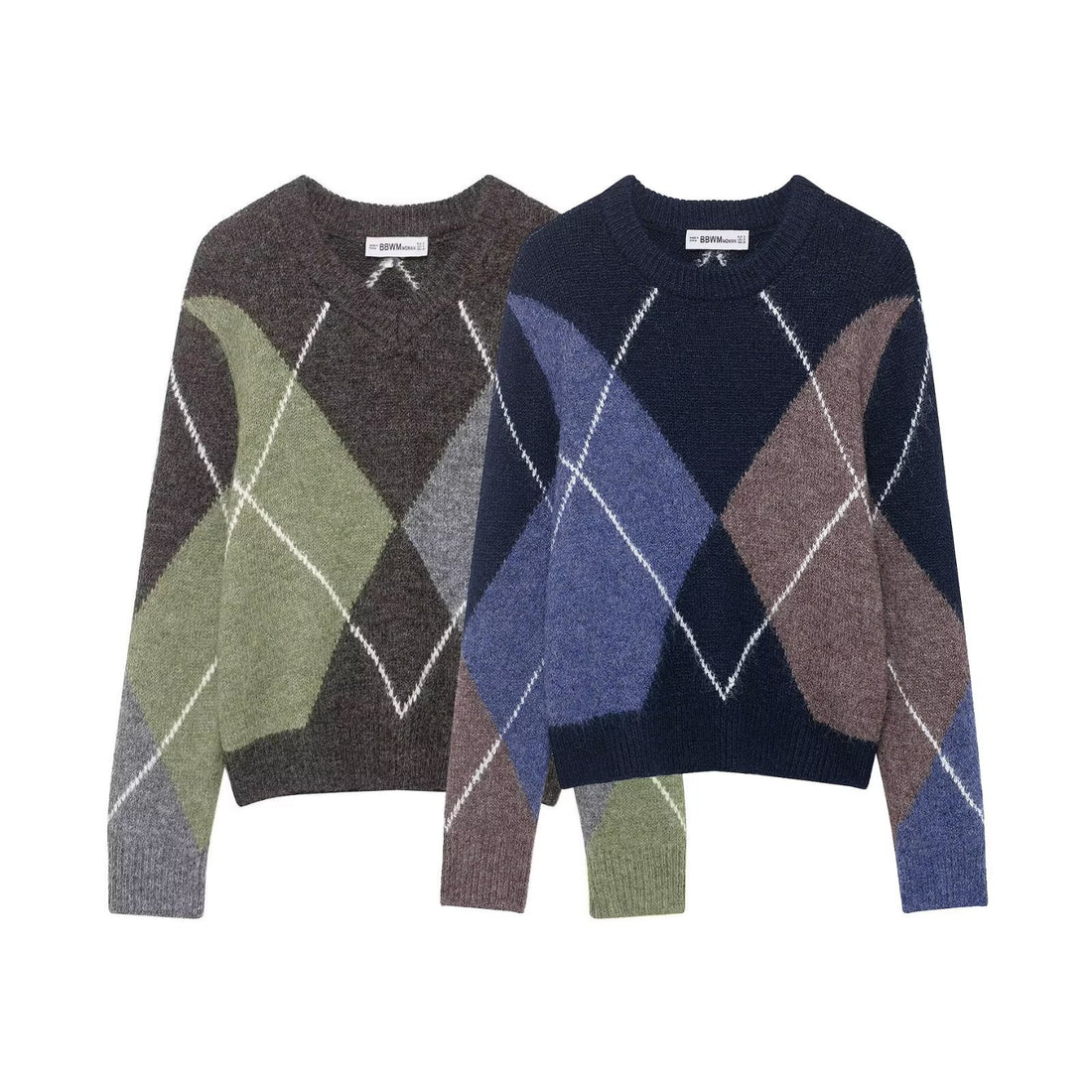 Damen Oversized Rautenstrickpullover mit Mohaireffekt Echoarchiv