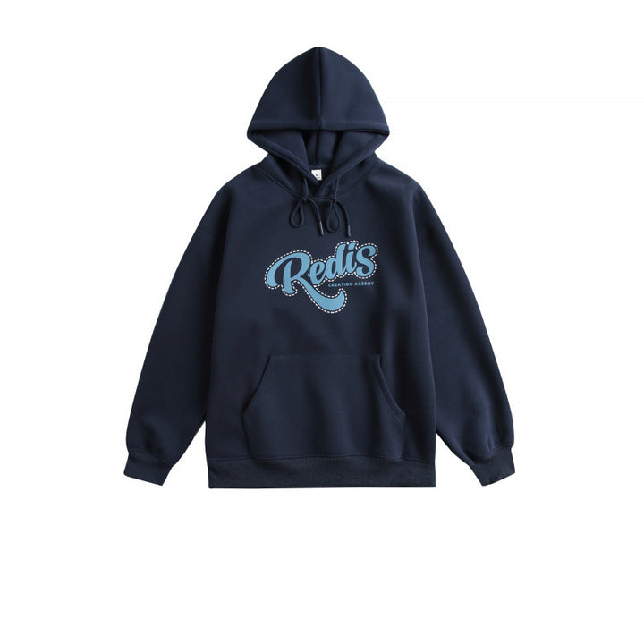 Unisex Oversize-Kapuzenpullover mit Kängurutasche, Logoprint und breitem Rippbund Echo Archiv