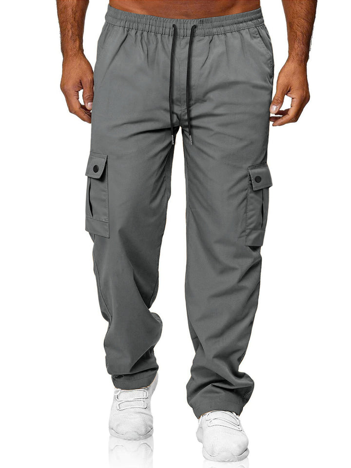 Herren Relaxed-Fit Cargo-Jogger mit elastischem Bund, Kordelzug und Klappentaschen – Bravaro