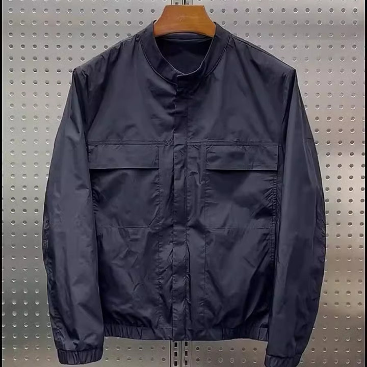 Herren Modische Utility-Jacke mit hochschließendem Kragen Echoarchiv