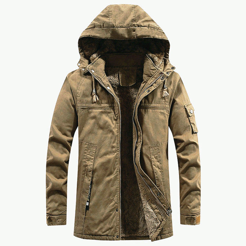 Herren Parka mit Kapuze und Teddyfutter winddichte wasserabweisende Winterjacke Echoarchiv