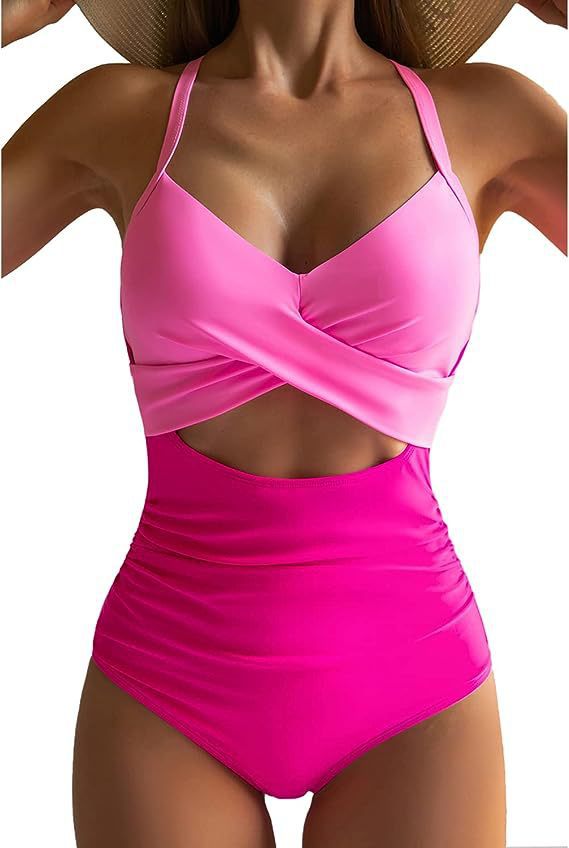 Damen Einteiliger Badeanzug mit elegantem Wickelschnitt Echo Archiv