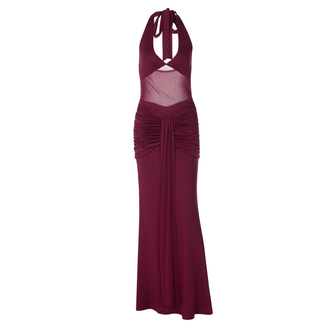 Damen elegantes Maxikleid mit raffinierten Raffungselementen Echo Archiv