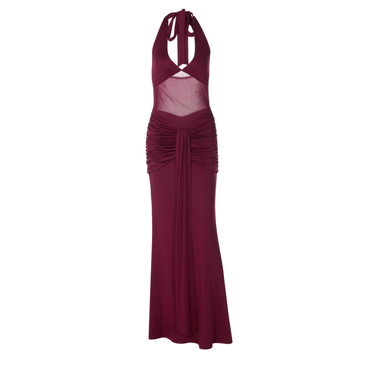 Damen elegantes Maxikleid mit raffinierten Raffungselementen Echo Archiv
