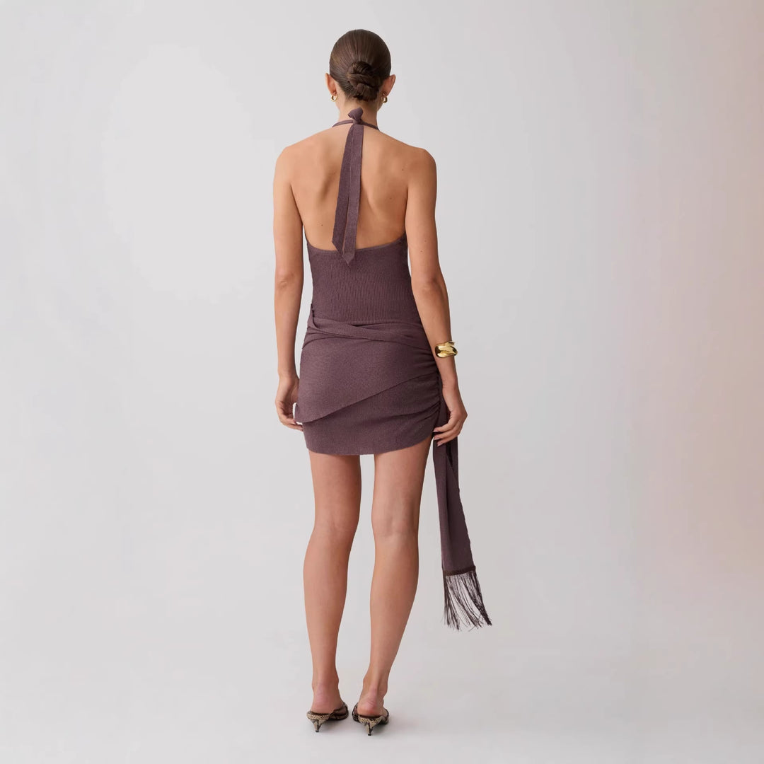 Damen Neckholder Minikleid mit figurbetonender Drapierung Echo Archiv