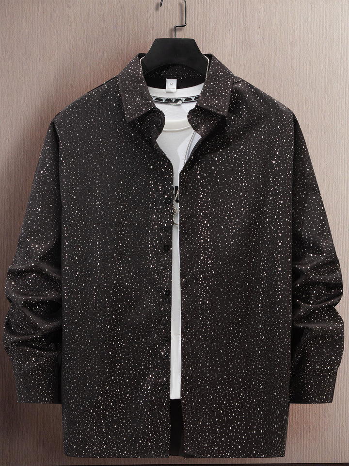 Herren Hemd mit punktiertem Design und modischem Schnitt Echoarchiv