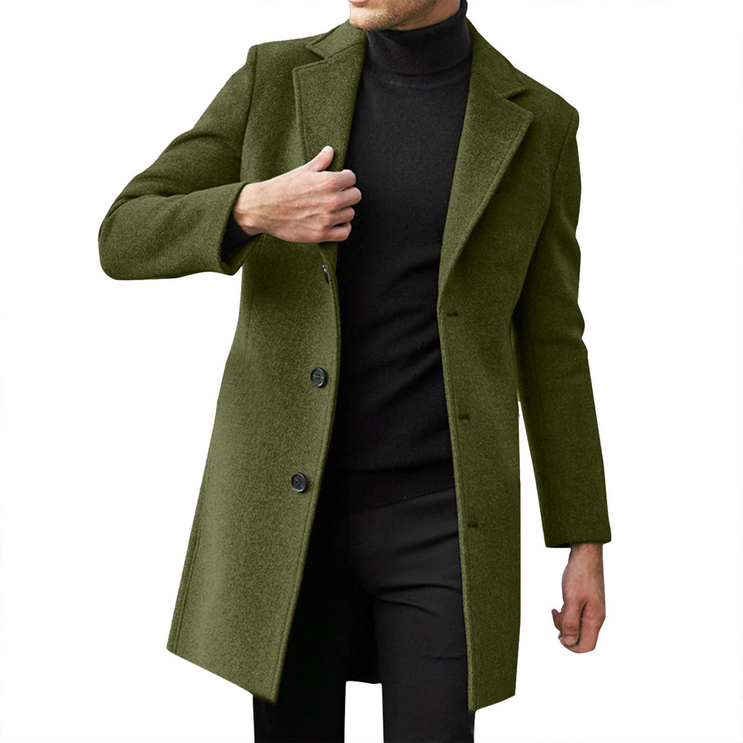Herren nan taillierter Wollmantel mit schmaler Silhouette, klassischem Revers und verdeckter Knopfleiste Echo Archiv