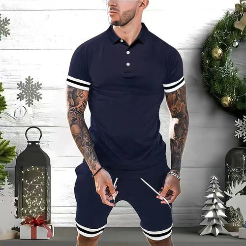 Herren sportliches Freizeitset aus atmungsaktivem Material mit Kontrastbündchen Echoarchiv