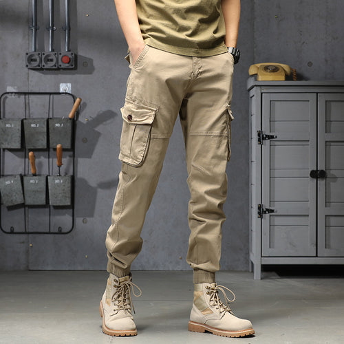 Herren multifunktionale Cargo-Hose mit elastischem Bund und seitlichen Reißverschlusstaschen Echoarchiv