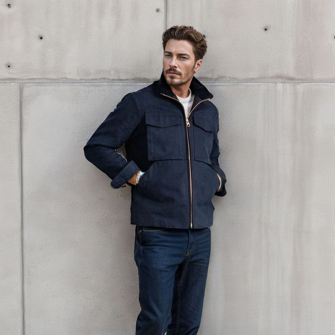 Herren praktische Utility-Jacke mit großen aufgesetzten Taschen Echoarchiv