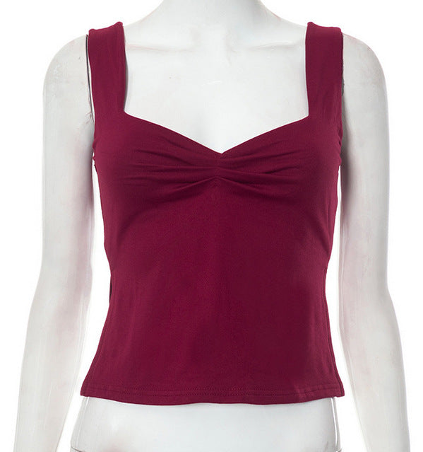 Damen Crop-Top mit gerafftem Detail und quadratischem Ausschnitt Echo Archiv