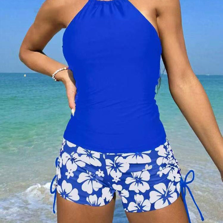 Damen Tankini-Set mit modischem Blumendruck und verstellbaren Trägern Echo Archiv