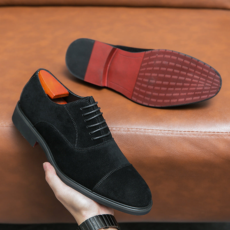 Herren elegante Veloursleder Oxford-Halbschuhe mit Kaptoefen-Detail, gepolstertem Komfortfußbett und rutschfester Gummisohle Echo Archiv