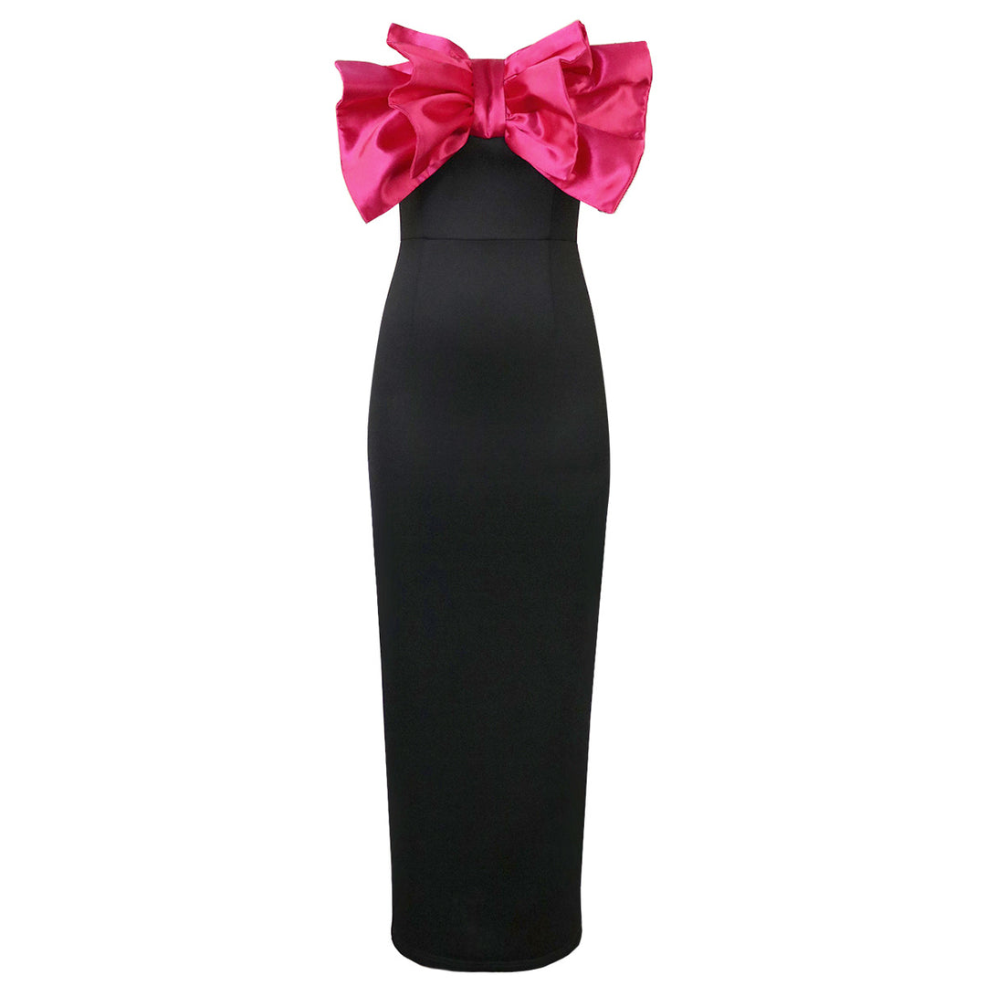 Damen Elegantes Maxikleid mit übergroßem Schleifen-Design Echo Archiv
