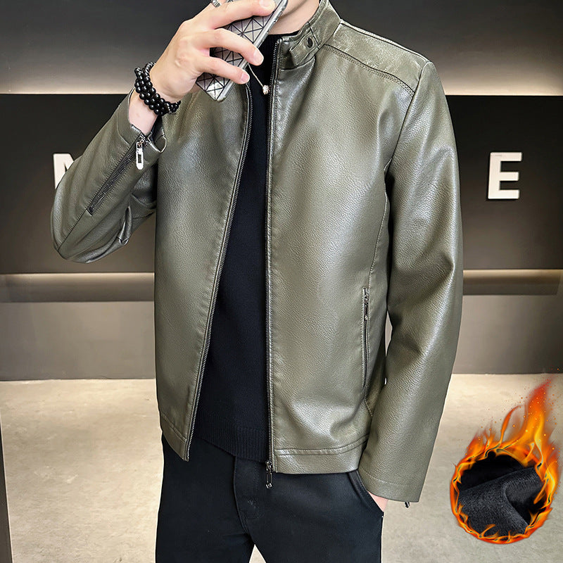 Herren Modische Kunstlederjacke im lässigen Design Echo Archiv