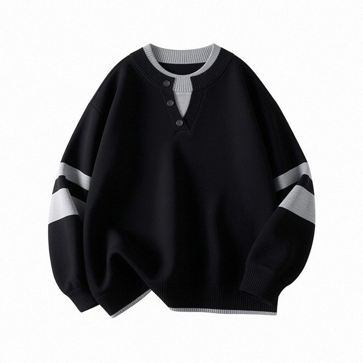 Damen Sportlicher Oversize-Pullover mit Knopfleiste Echo Archiv