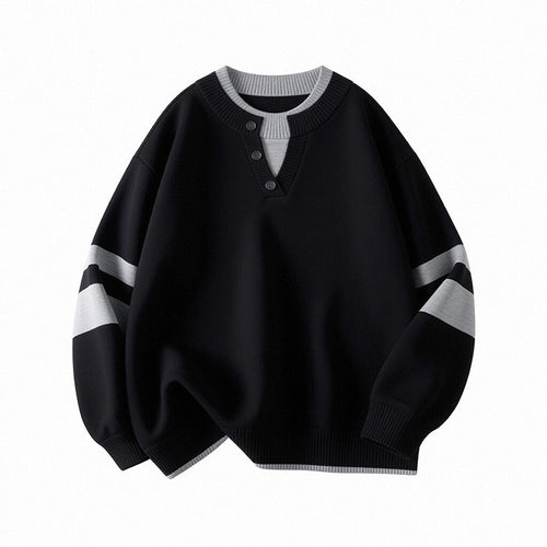 Damen Sportlicher Oversize-Pullover mit Knopfleiste Echo Archiv