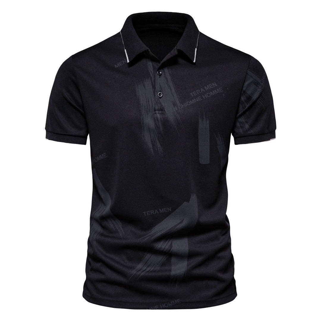 Herren Polo-Shirt mit modernem Grafikdesign und atmungsaktiver Baumwollmischung Echoarchiv