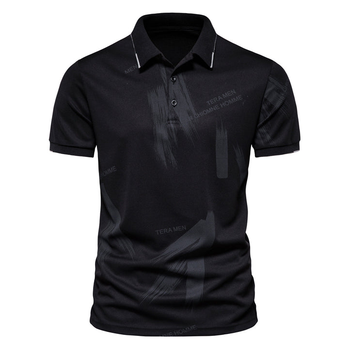 Herren Polo-Shirt mit modernem Grafikdesign und atmungsaktiver Baumwollmischung Echoarchiv