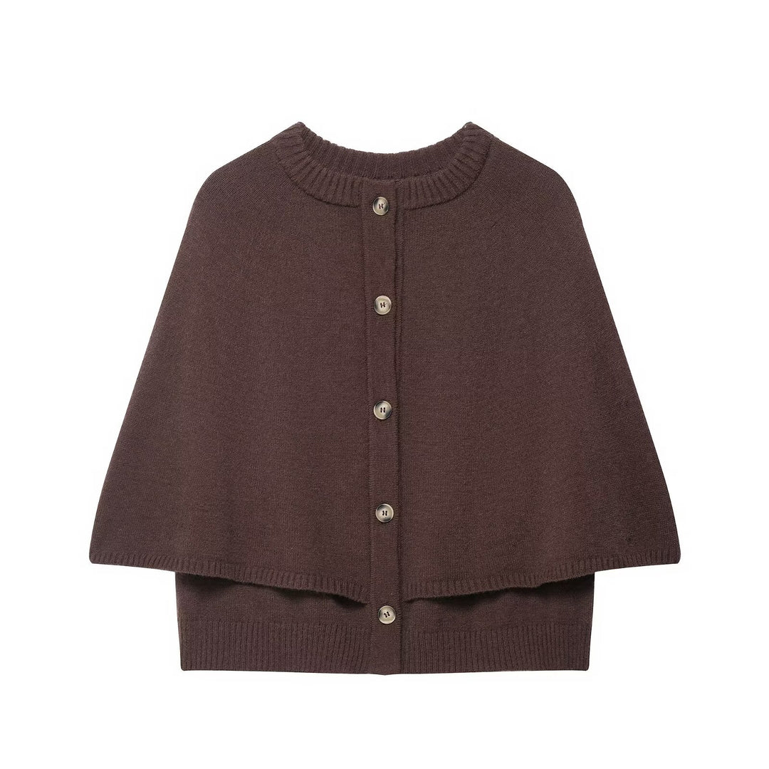 Damen Cape-Cardigan mit Knopfleiste und zweilagigem Umhang Echo Archiv
