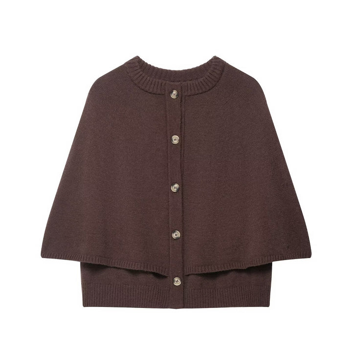 Damen Cape-Cardigan mit Knopfleiste und zweilagigem Umhang Echo Archiv