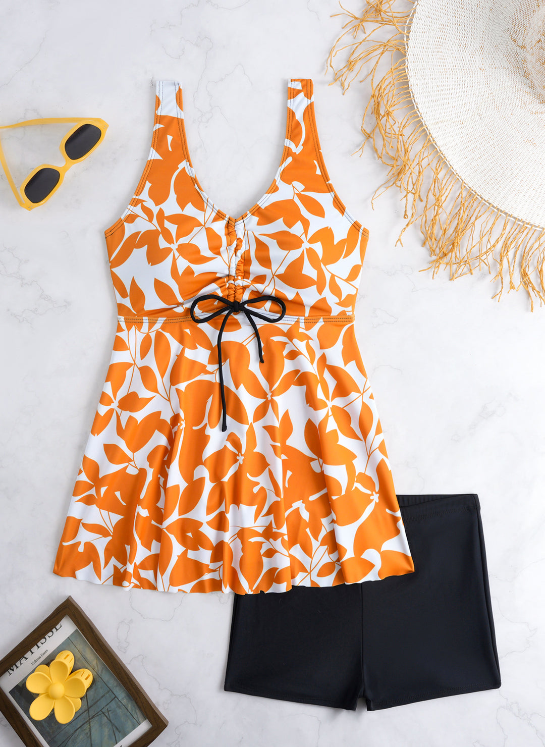 Damen Tankini-Set mit floralen Akzenten und bequemen Shorts Echo Archiv