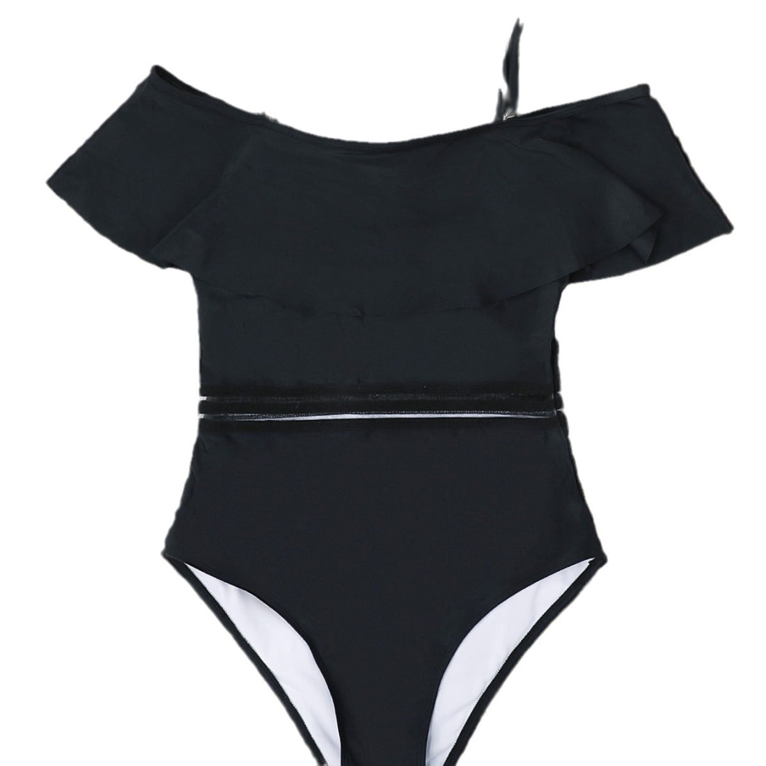 Damen Badeanzug mit Volant-Design und elastischem Bund – Maréssa